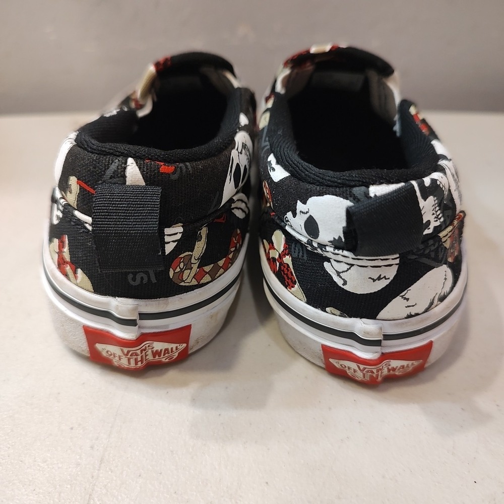 Vans Asher Slip-On Sneakers Kids Sz 13 Shoes Skulls & Snakes Youth Skater - Picture 3 of 11
